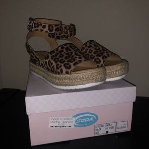 Cheetah Print Platform Sandals